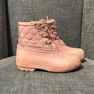 Kids Sperry Pink Quilted Snow Boots